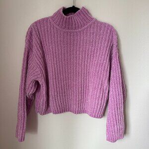 H&M Divided ribbed chenille mock neck sweater